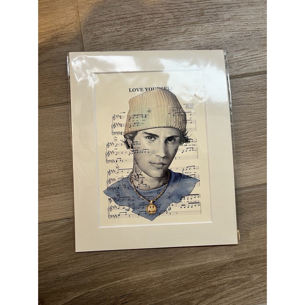 Justin Bieber Love Yourself Art Print Vintage Sheet Music 5x7 Matted Print